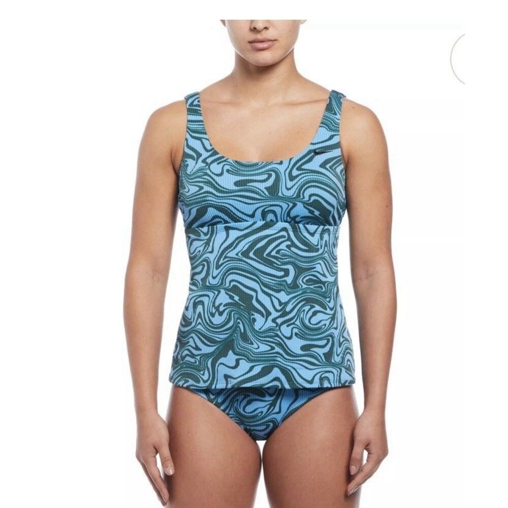 EUC Nike Swirl Scoop Neck Tankini Swim Top SIZE Large
